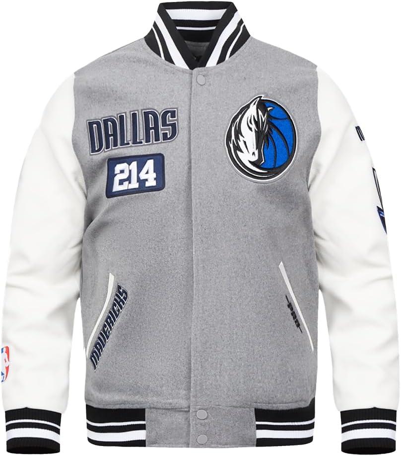 image:imagePro Standard Mens NBA Area Code Wool Varsity JacketHeather GreyWhiteBlack
