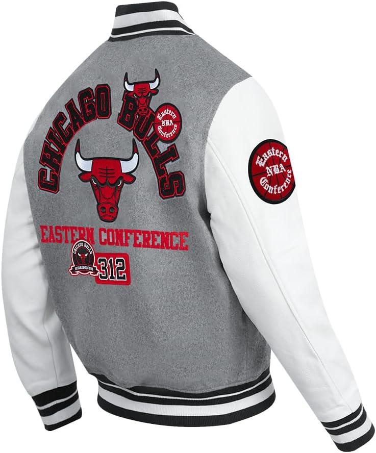 image:imagePro Standard Mens NBA Area Code Wool Varsity JacketHeather GreyWhiteBlack
