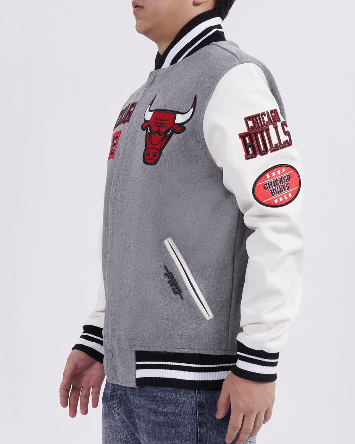 image:imagePro Standard Mens NBA Area Code Wool Varsity JacketHeather GreyWhiteBlack