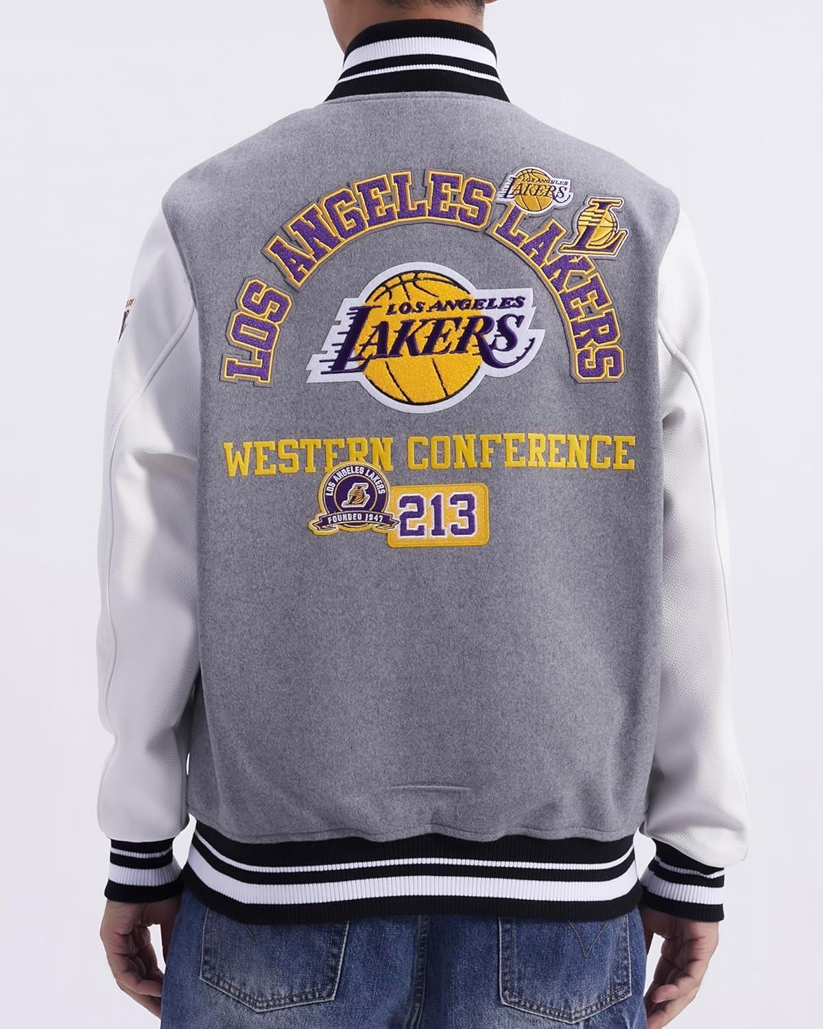 image:imagePro Standard Mens NBA Area Code Wool Varsity JacketHeather GreyWhiteBlack