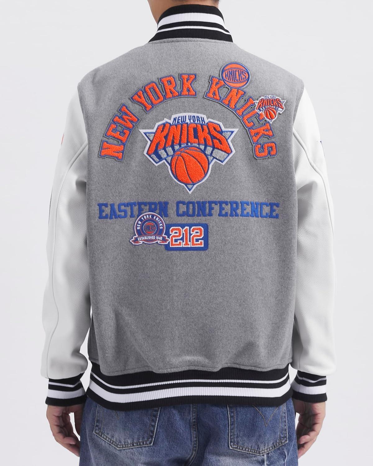image:imagePro Standard Mens NBA Area Code Wool Varsity JacketHeather GreyWhiteBlack