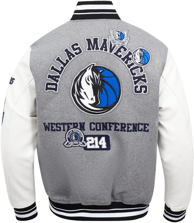 image:imagePro Standard Mens NBA Area Code Wool Varsity JacketHeather GreyWhiteBlack