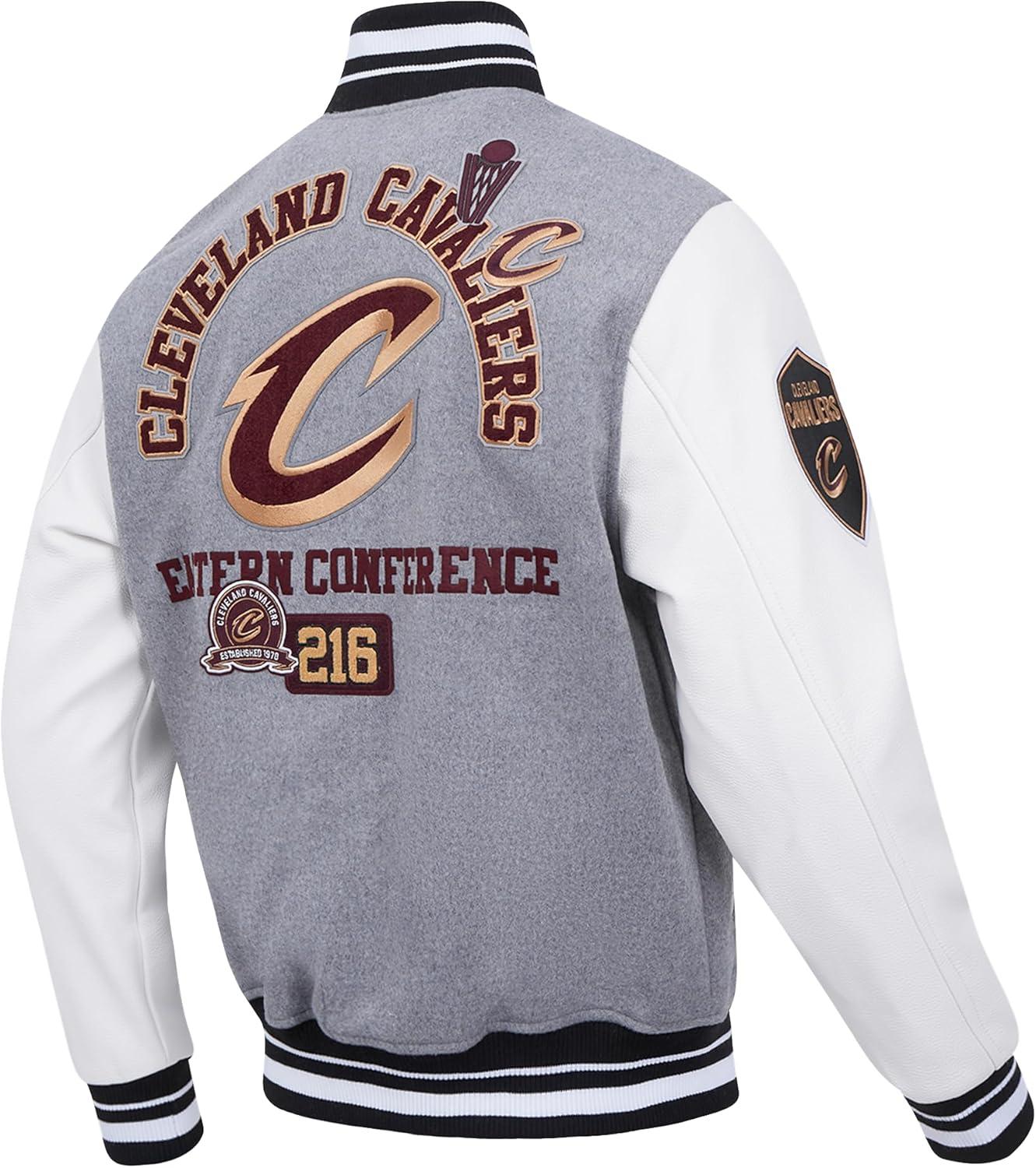 image:imagePro Standard Mens NBA Area Code Wool Varsity JacketHeather GreyWhiteBlack