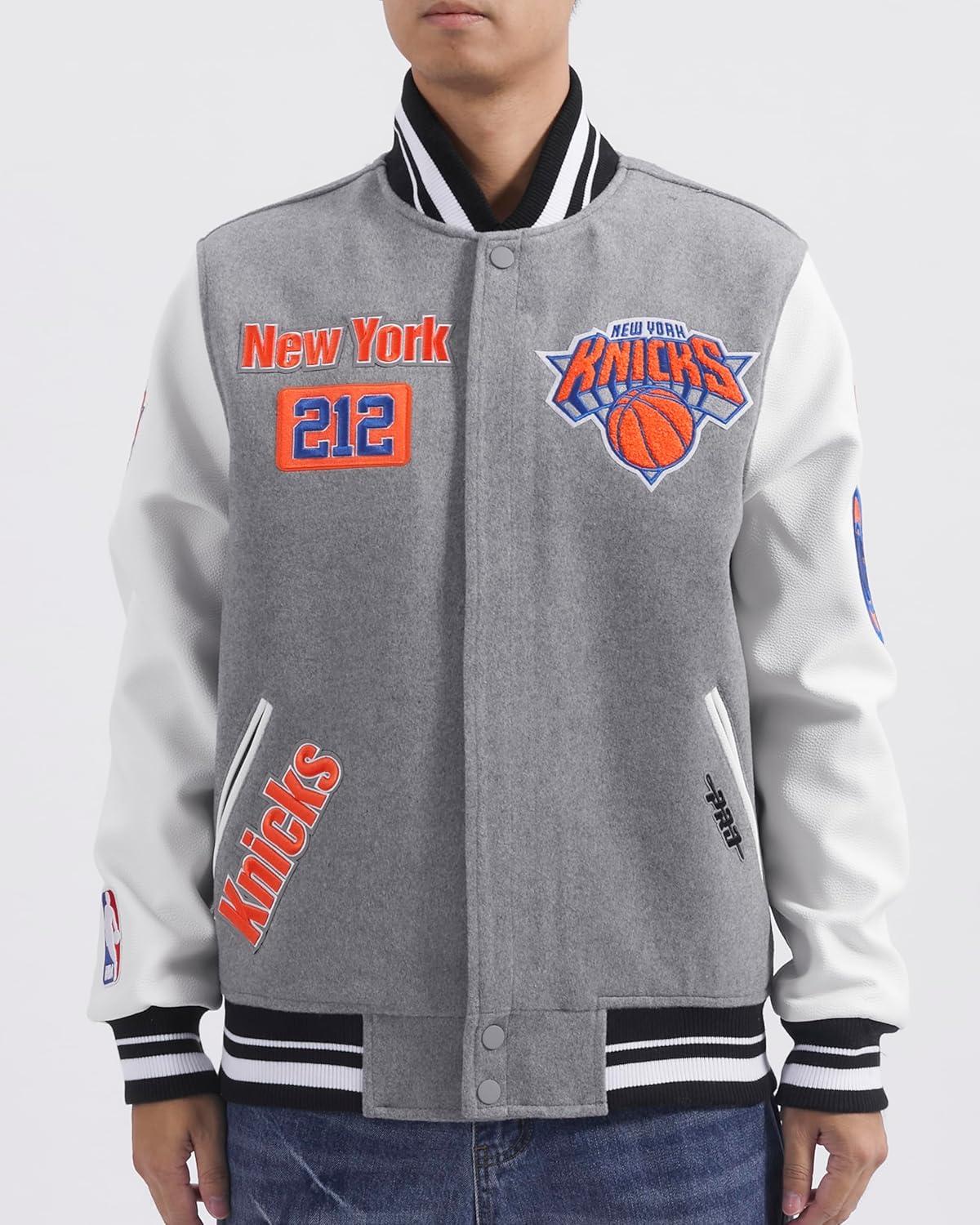 image:imagePro Standard Mens NBA Area Code Wool Varsity JacketHeather GreyWhiteBlack