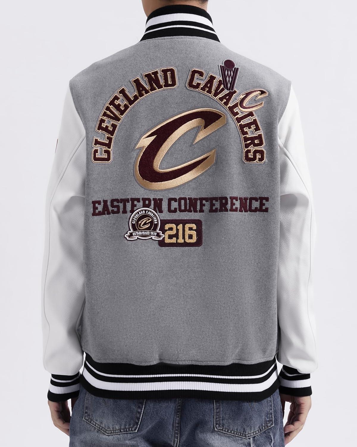 image:imagePro Standard Mens NBA Area Code Wool Varsity JacketHeather GreyWhiteBlack