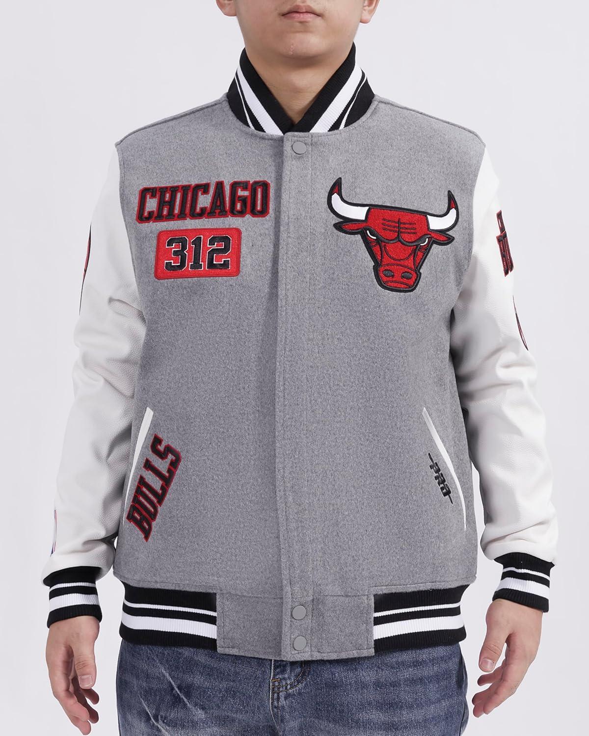 image:imagePro Standard Mens NBA Area Code Wool Varsity JacketHeather GreyWhiteBlack
