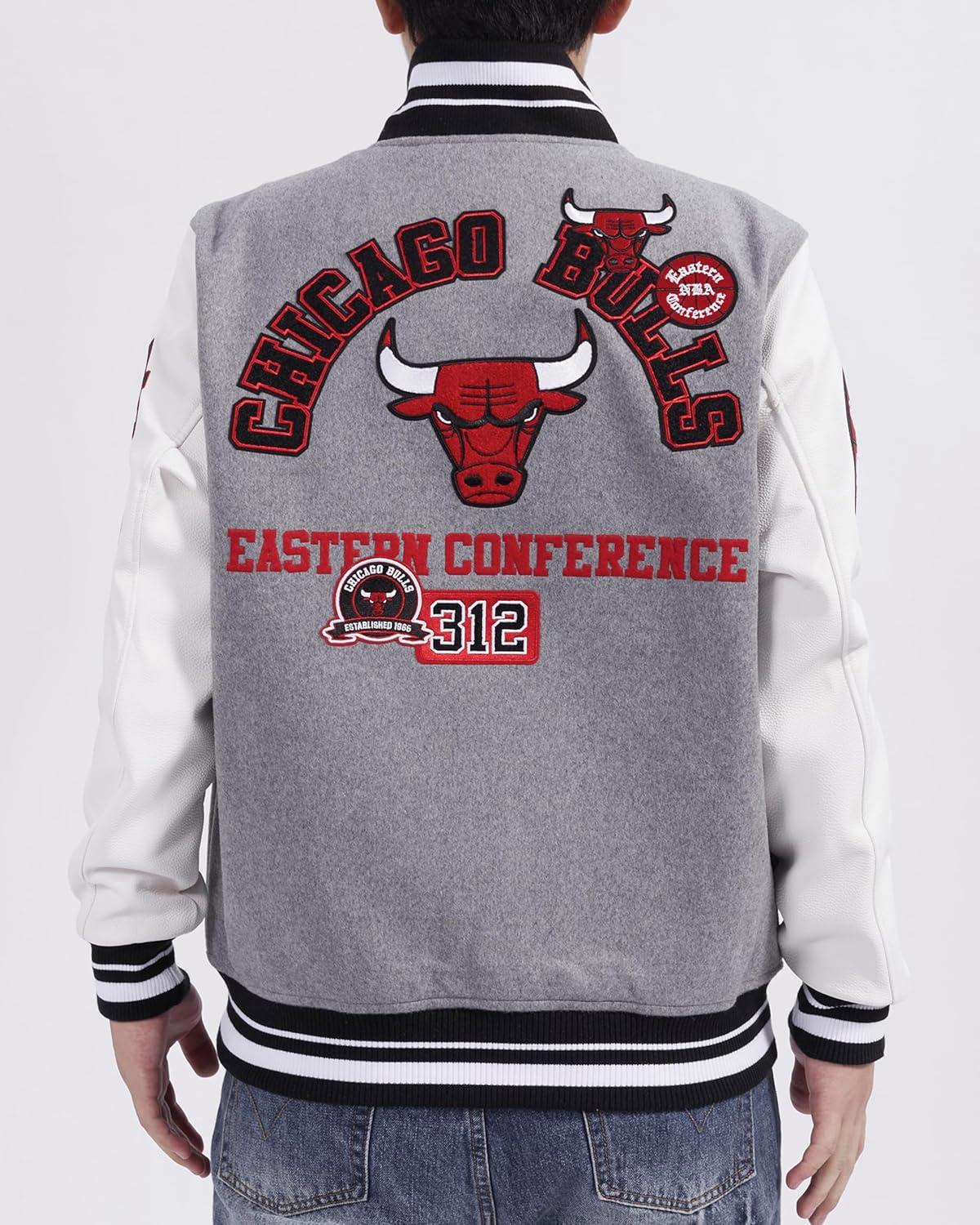 image:imagePro Standard Mens NBA Area Code Wool Varsity JacketHeather GreyWhiteBlack