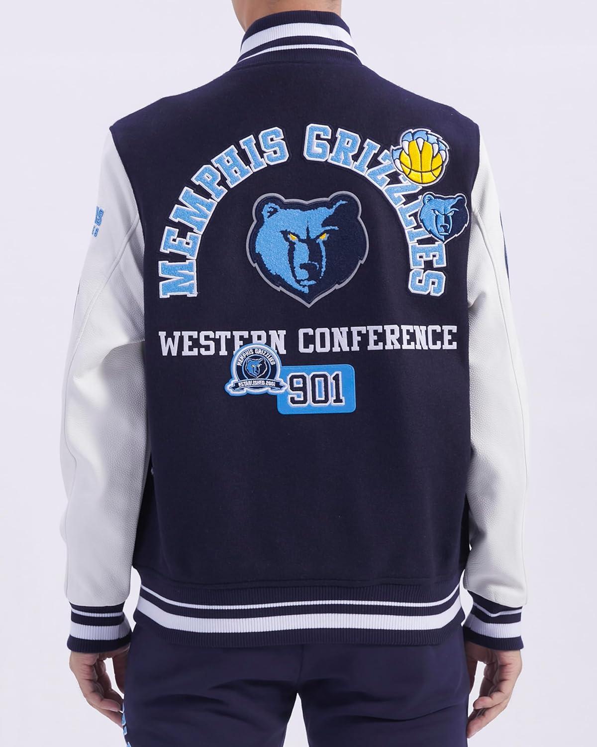 image:imagePro Standard Mens NBA Area Code Wool Varsity JacketMidnight NavyWhite