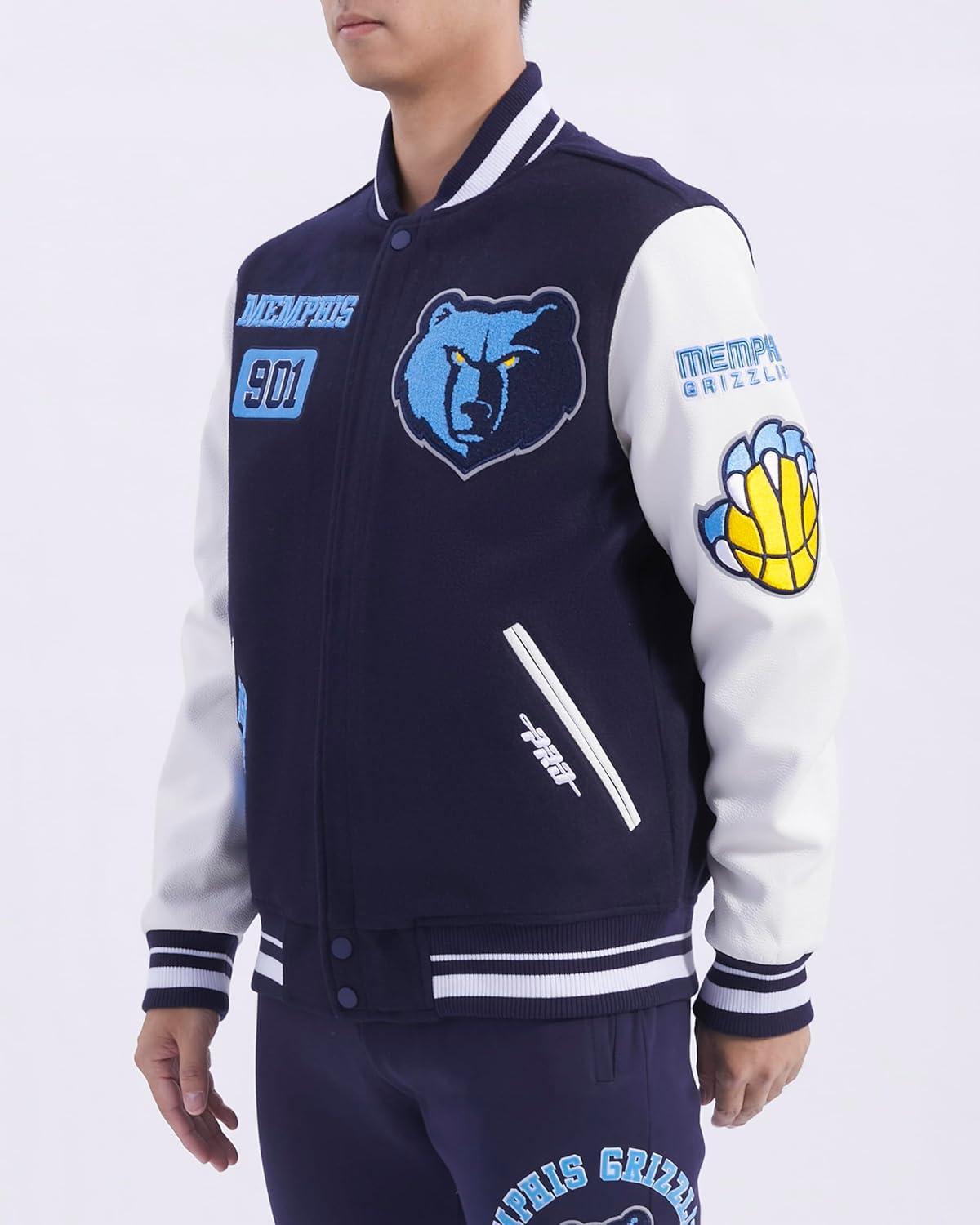 image:imagePro Standard Mens NBA Area Code Wool Varsity JacketMidnight NavyWhite