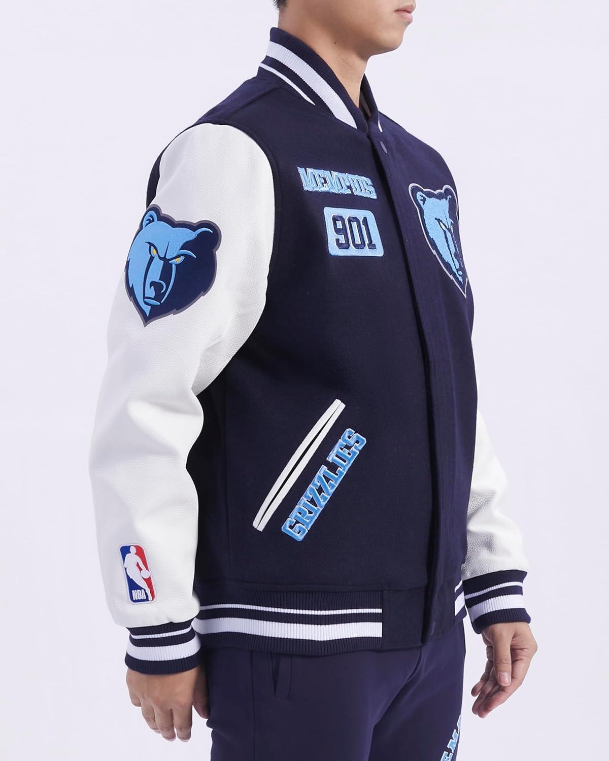 image:imagePro Standard Mens NBA Area Code Wool Varsity JacketMidnight NavyWhite