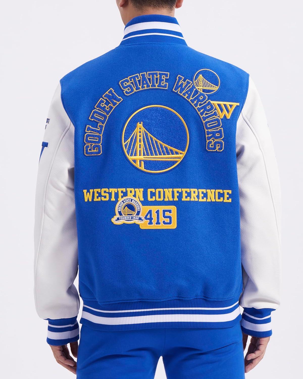 image:imagePro Standard Mens NBA Area Code Wool Varsity JacketRoyal BlueWhite