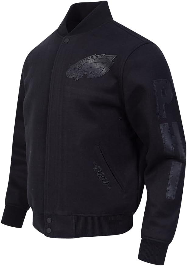 image:imagePro Standard Mens NFL Washed Vanguard Varsity JacketBlack