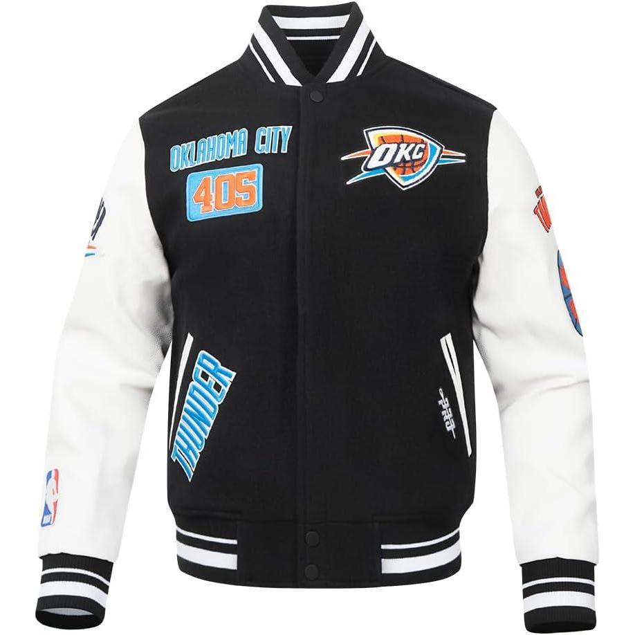 image:imagePro Standard Mens NBA Area Code Wool Varsity JacketBlackWhite