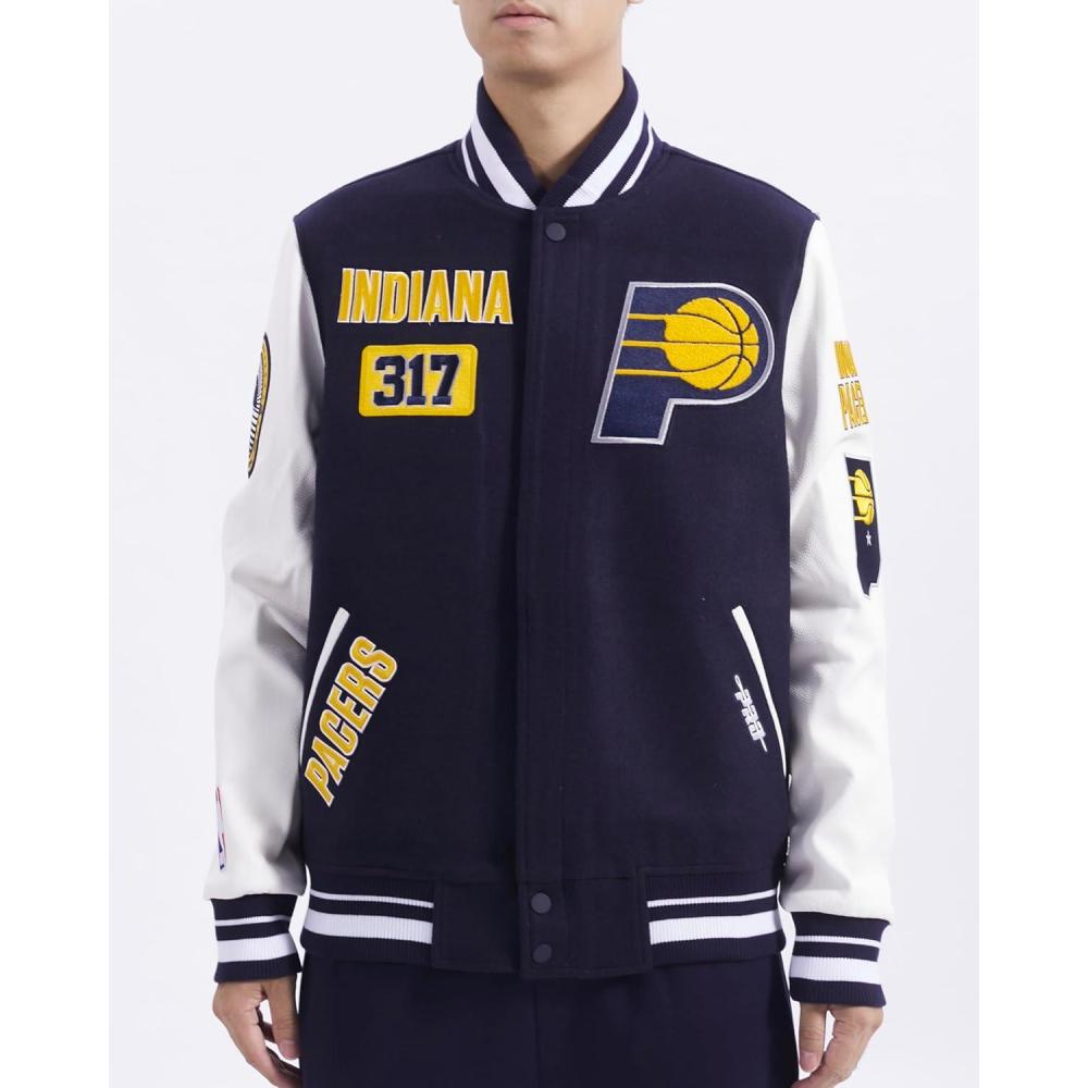 image:imagePro Standard Mens NBA Area Code Wool Varsity JacketMidnight NavyWhite