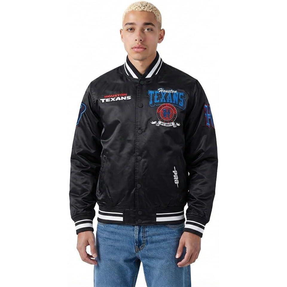 image:imagePro Standard Mens NFL Team Badge Satin JacketBlack