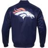Denver Broncos NFL Big Logo Men’s Satin Jacket in Midnight Navy(Midnight Navy)