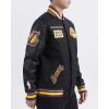 Pro Standard Mens NBA Area Code Wool Varsity Jacket(Black/Purple)