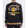 Pro Standard Mens NBA Area Code Wool Varsity Jacket(Black/Purple)