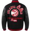 Pro Standard Mens NBA Area Code Wool Varsity Jacket(Black/Red/Black)