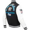 Pro Standard Mens NBA Area Code Wool Varsity Jacket(Black/White)