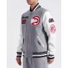 Pro Standard Mens NBA Area Code Wool Varsity Jacket(Heather Grey/White/Black)