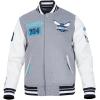 Pro Standard Mens NBA Area Code Wool Varsity Jacket(Heather Grey/White/Black)