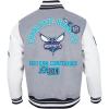 Pro Standard Mens NBA Area Code Wool Varsity Jacket(Heather Grey/White/Black)