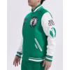 Pro Standard Mens NBA Area Code Wool Varsity Jacket(Kelly Green/ White)