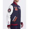 Pro Standard Mens NBA Area Code Wool Varsity Jacket(Midnight Navy/Red/Midnight Navy)