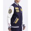 Pro Standard Mens NBA Area Code Wool Varsity Jacket(Midnight Navy/White)