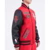 Pro Standard Mens NBA Area Code Wool Varsity Jacket(Red/Black)