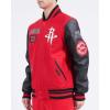 Pro Standard Mens NBA Area Code Wool Varsity Jacket(Red/Black)
