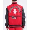 Pro Standard Mens NBA Area Code Wool Varsity Jacket(Red/Black)
