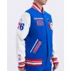 Pro Standard Mens NBA Area Code Wool Varsity Jacket(Royal Blue/Red)