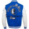 Pro Standard Mens NBA Area Code Wool Varsity Jacket(Royal Blue/White)