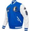 Pro Standard Mens NBA Area Code Wool Varsity Jacket(Royal Blue/White)