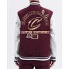 Pro Standard Mens NBA Area Code Wool Varsity Jacket(Wine/White)