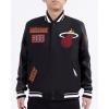 Pro Standard Mens NBA Area Code Wool Varsity Jacket(Black)