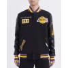Pro Standard Mens NBA Area Code Wool Varsity Jacket(Black/Purple)