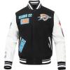 Pro Standard Mens NBA Area Code Wool Varsity Jacket(Black/White)