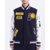 Pro Standard Mens NBA Area Code Wool Varsity Jacket(Midnight Navy/White)