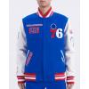 Pro Standard Mens NBA Area Code Wool Varsity Jacket(Royal Blue/Red)