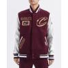 Pro Standard Mens NBA Area Code Wool Varsity Jacket(Wine/White)