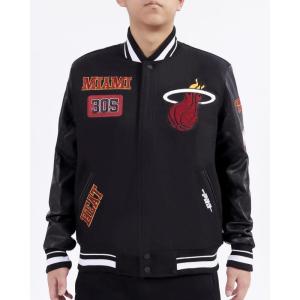 Pro Standard Mens NBA Area Code Wool Varsity Jacket(Black)
