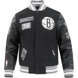 Pro Standard Mens NBA Area Code Wool Varsity Jacket(Black/Gray)