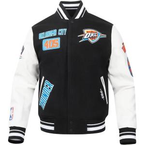 Pro Standard Mens NBA Area Code Wool Varsity Jacket(Black/White)