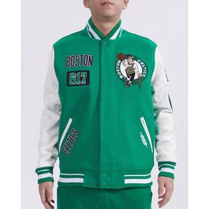 Pro Standard Mens NBA Area Code Wool Varsity Jacket(Kelly Green/ White)