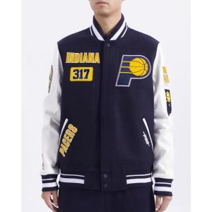 Pro Standard Mens NBA Area Code Wool Varsity Jacket(Midnight Navy/White)