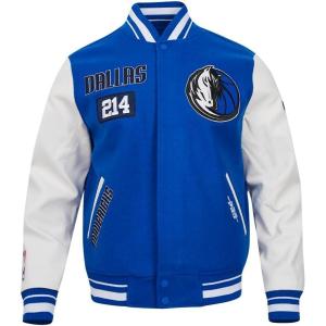 Pro Standard Mens NBA Area Code Wool Varsity Jacket(Royal Blue/White)