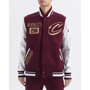 Pro Standard Mens NBA Area Code Wool Varsity Jacket(Wine/White)